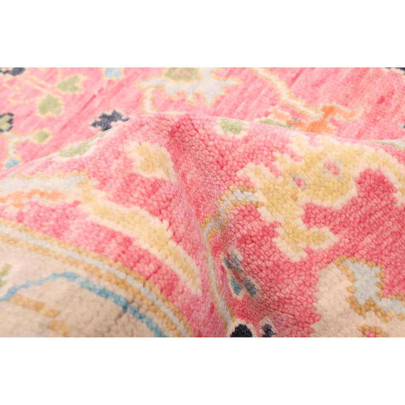 ECARPETGALLERY Hand-knotted Modern Oushak Dark Pink Wool Rug - 3'0 x 5'1