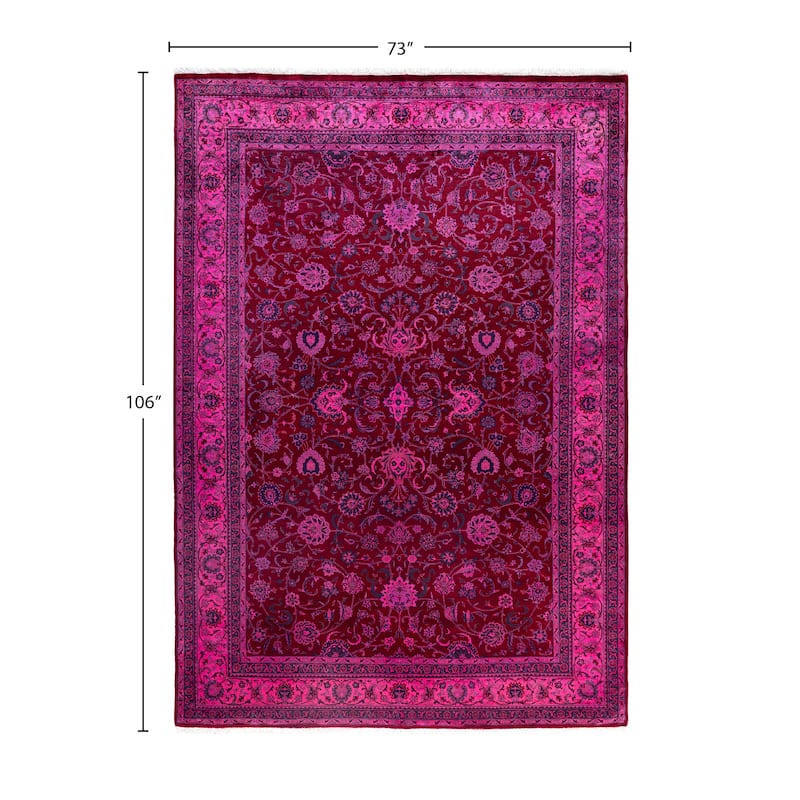 Overdyed One-of-a-Kind Hand-Knotted Area Rug - Red - 6' 1" x 8' 10"
