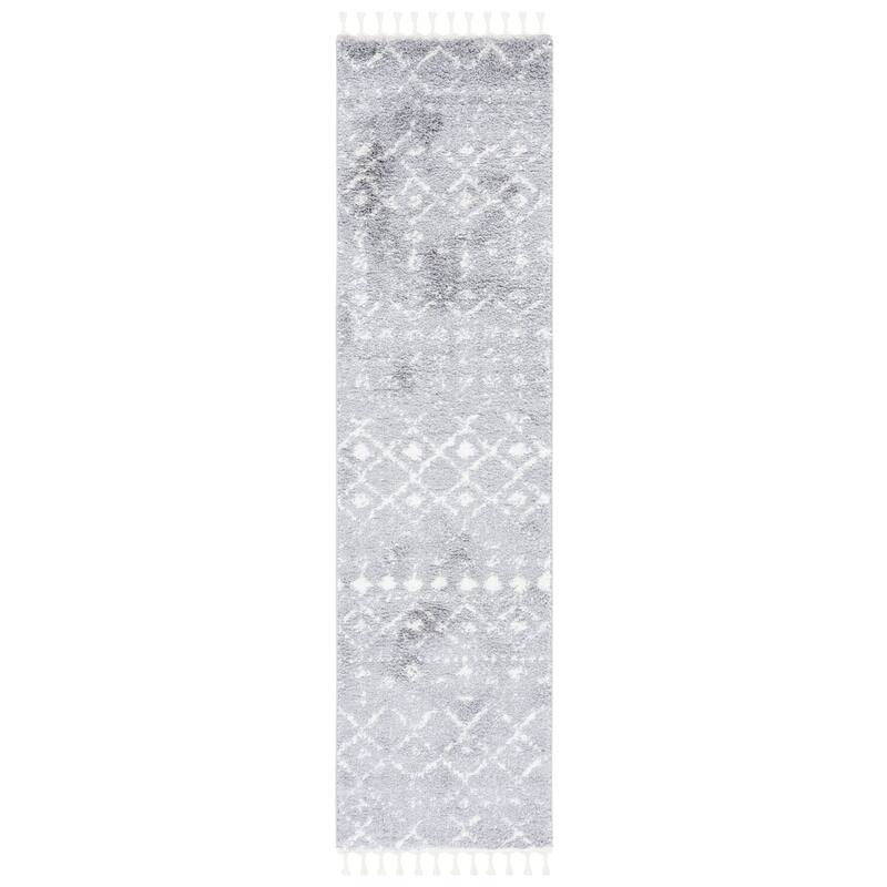 SAFAVIEH Berber Fringe Dashurije Leatha Trellis Rug - 2'2" x 8' Runner
