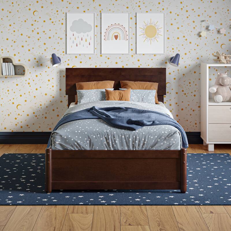 Wesley Platform Bed with Panel Footboard and Storage Drawers