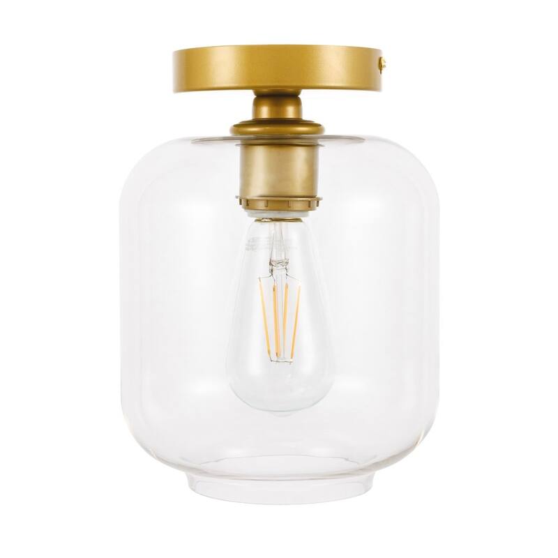 Collins 1-light Glass Cylinder Shade Flush Mount Fixture