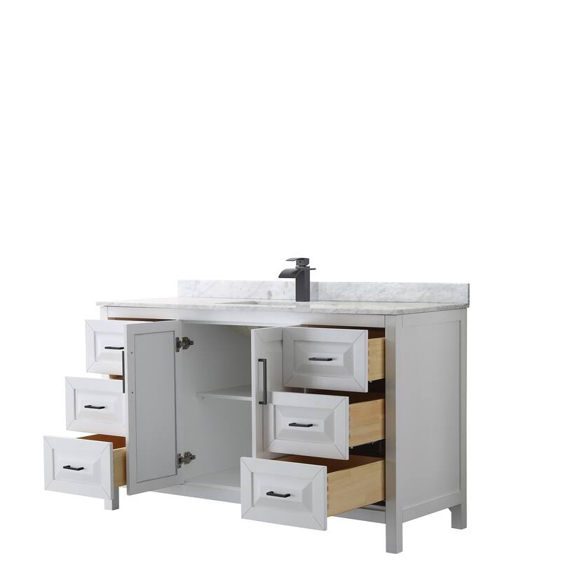 Daria 60-inch Single Vanity, Marble Top, No Mirror