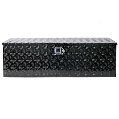 48”Aluminum Heavy Duty Truck Bed Tool Box 5 Bar Tread Waterproof Outdoor Trailer Pickup Underbody Toolbox With Lock Keys