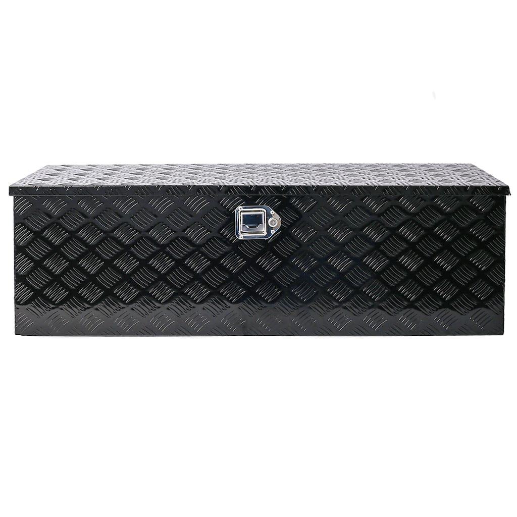 48”Aluminum Heavy Duty Truck Bed Tool Box 5 Bar Tread Waterproof Outdoor Trailer Pickup Underbody Toolbox With Lock Keys