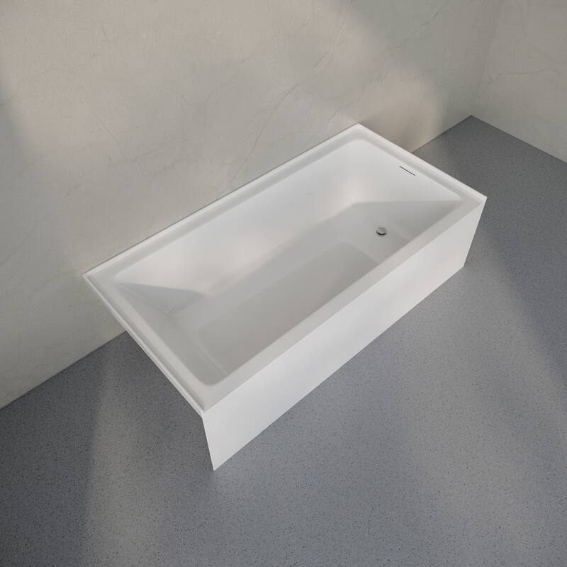 Voltaire 72 X 32 Skirted Right Drain Soaking Alcove Bathtub In Glossy White, Drain Included