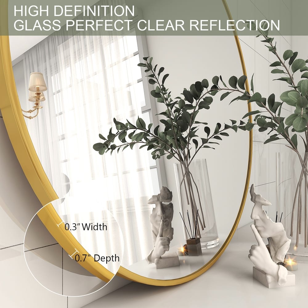 Round Wall Mirror Bathroom Metal Frame Vanity Mirror