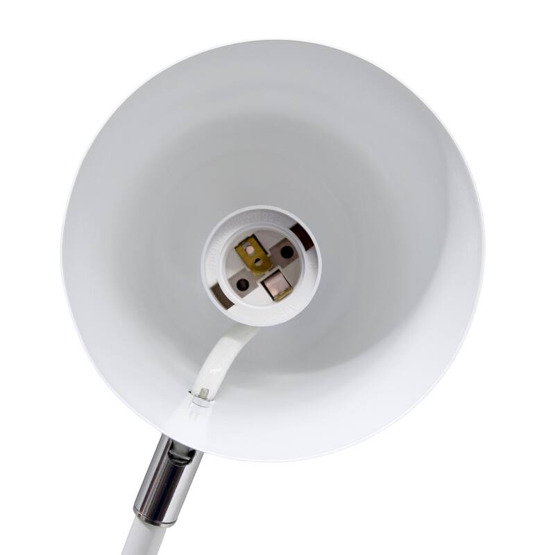 Adjustable Gooseneck Desk Lamp with Metal Shade - 15.75" - White