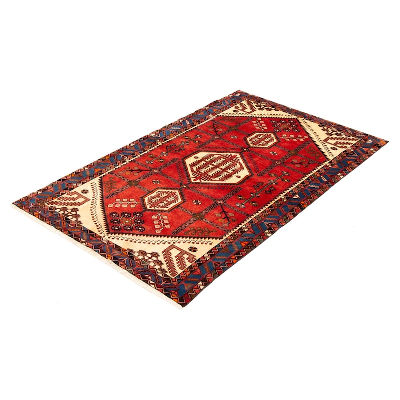 ECARPETGALLERY Hand-knotted Anatolian Vintage Red Wool Rug - 4'11 x 8'0
