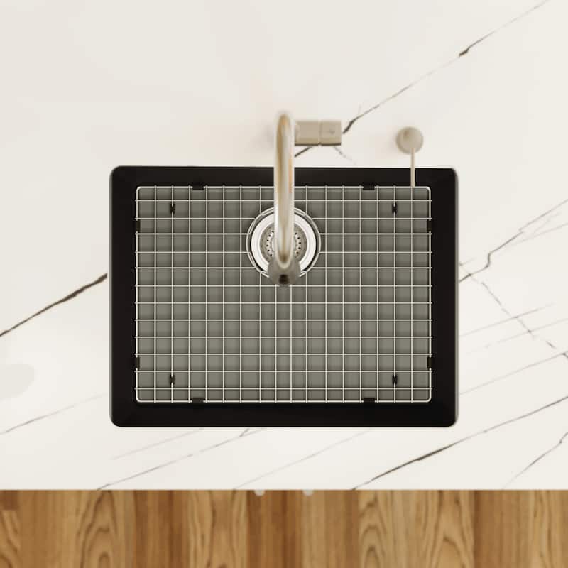 Karran Undermount 24.38 in Single Bowl Quartz Kitchen Sink Kit