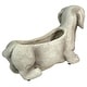 preview thumbnail 3 of 8, Zeckos Grey Stone Finish Dachshund Dog Indoor Outdoor Planter - 11.25 X 20 X 6 inches