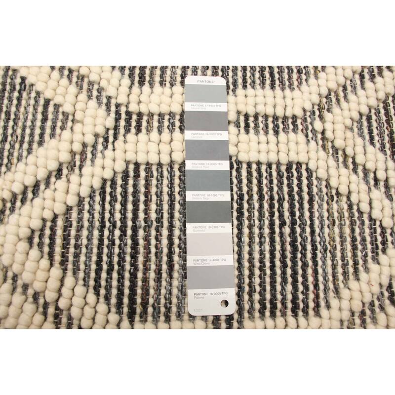 ECARPETGALLERY Braid weave Sienna Grey Wool Rug - 5'4 x 7'5