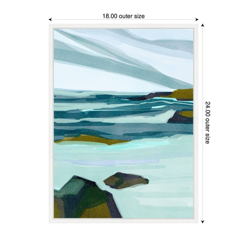 Kate and Laurel Sylvie Ocean Breeze Framed Canvas by Nikita Jariwala
