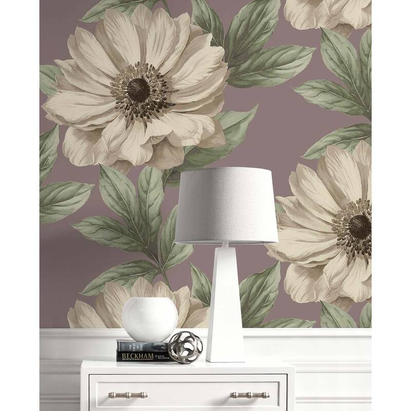 Seabrook Designs Damaris Floral Unpasted Wallpaper