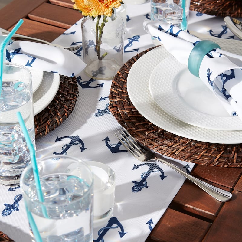 DII Anchors Print Outdoor Table Runner 14x72