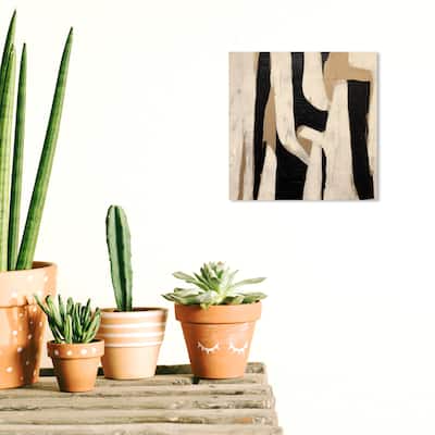 Wynwood Studio Canvas Abstract Dark Roast Coffee or Latte Craving Black and Light Brown Modern Wall Art Canvas Print