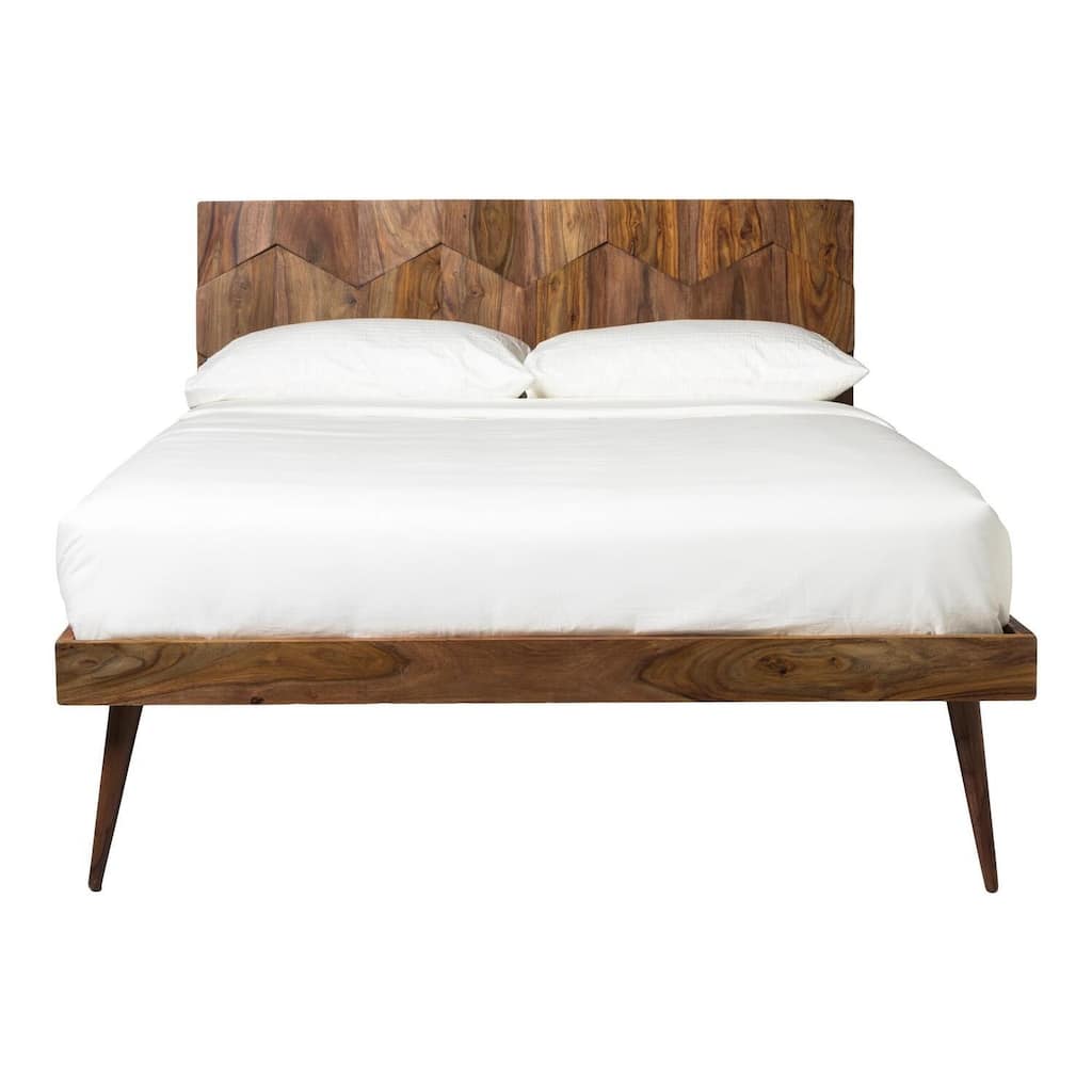 King Size Bed - Modern Upholstered Platform Bed with Wooden Frame & Storage - HomeStock