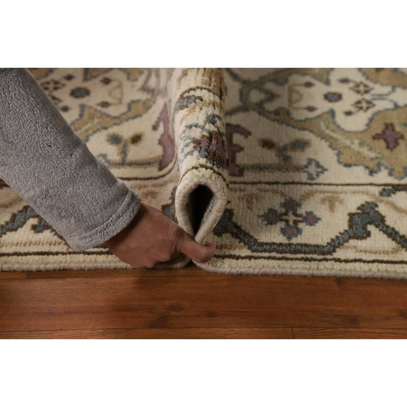 Transitional Oushak Indian Runner Rug Hand-Knotted Wool Carpet - 2'6"x 8'0"