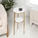 preview thumbnail 7 of 10, Seraphina Modern Round Marble 2-Tier Drink Table, Metal Small Accent Side End Table for Living Room Bedroom