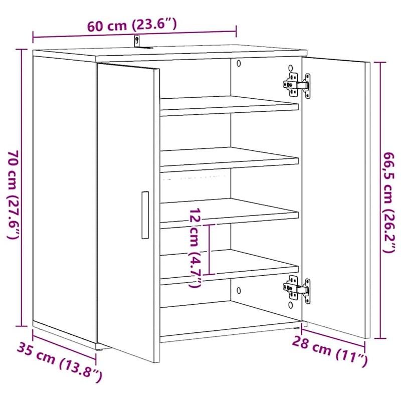 vidaXL Shoe Cabinet Engineered wood Medium Shoe Cabinet