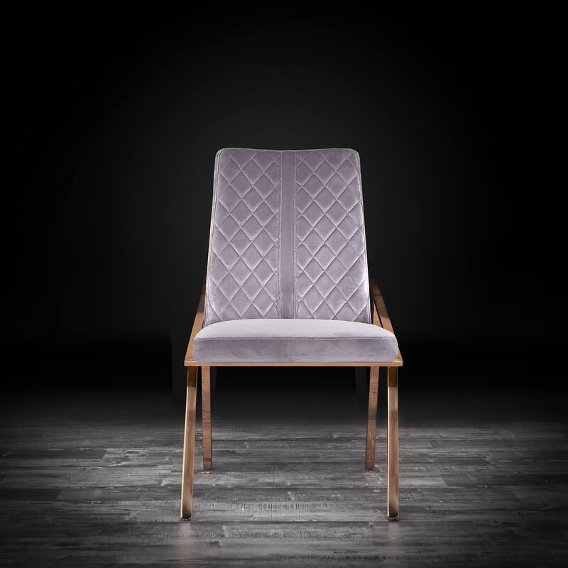 Nolan Rose Gold Stainless Steel Dining Chair, Set of 2