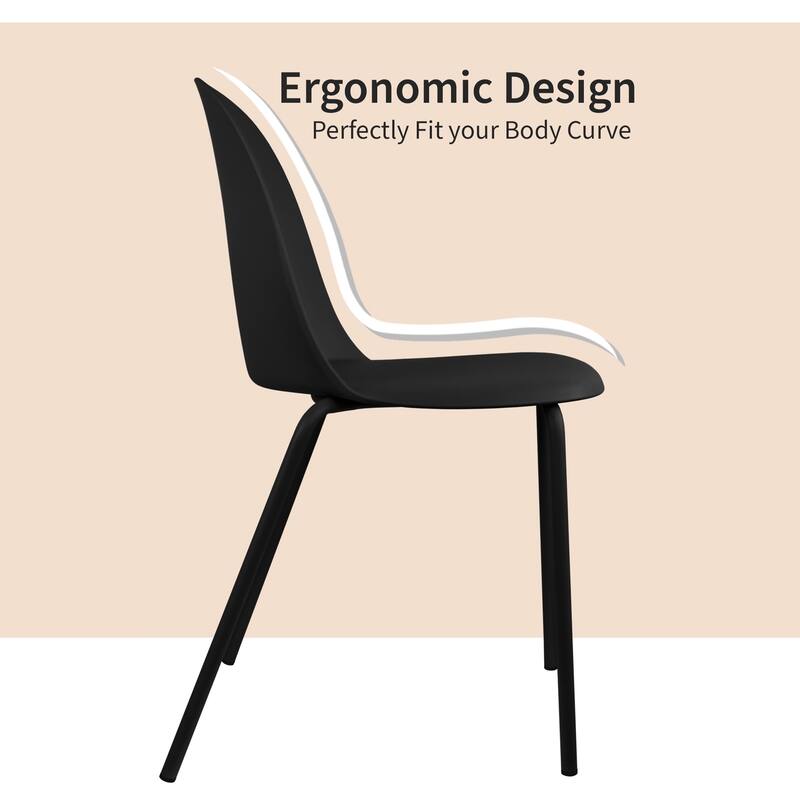 Set of 4 Plastic Dining Chairs For Kitchen Office Business Cafe Guest Waiting Room Event Party Outdoor Patio Hotel