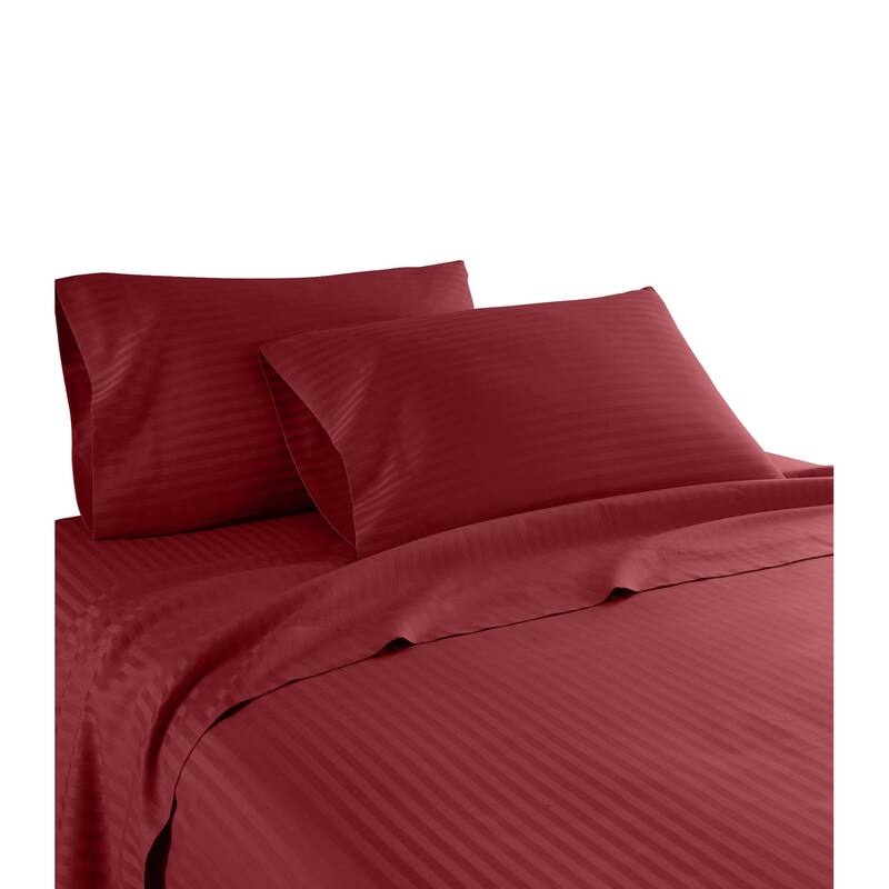 Striped 1200 TC Egyptian Cotton Deep Pocket Bed Sheet Set