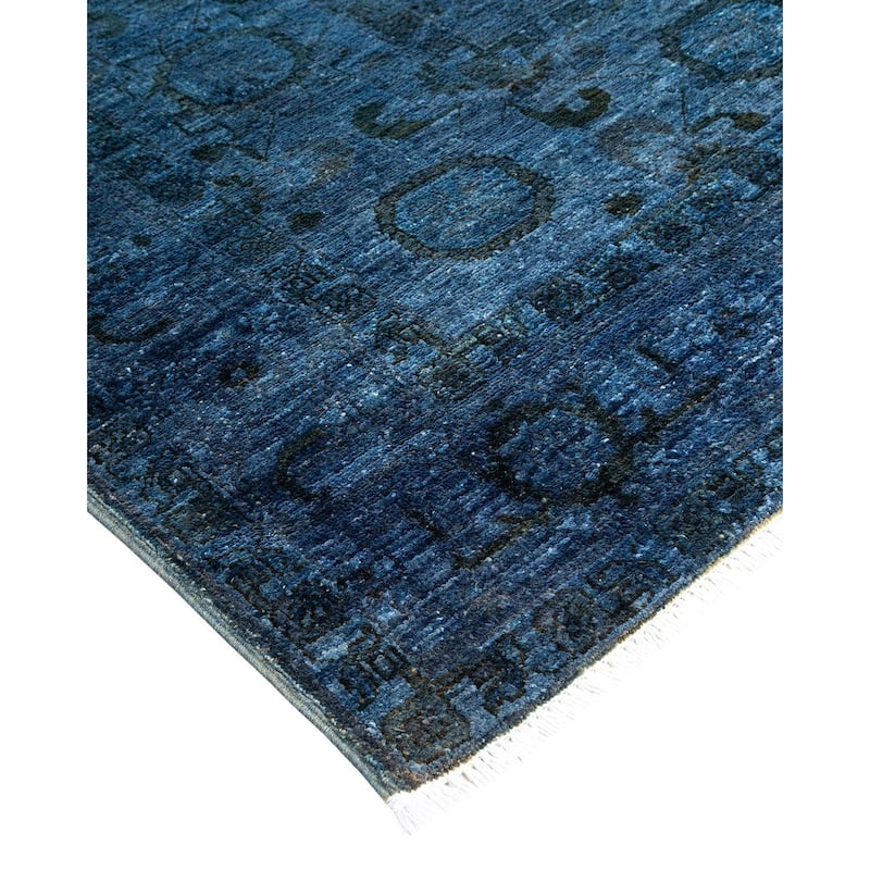 Overton Hand Knotted Wool Vintage Inspired Modern Contemporary Overdyed Purple Area Rug - 11' 10" x 14' 9"