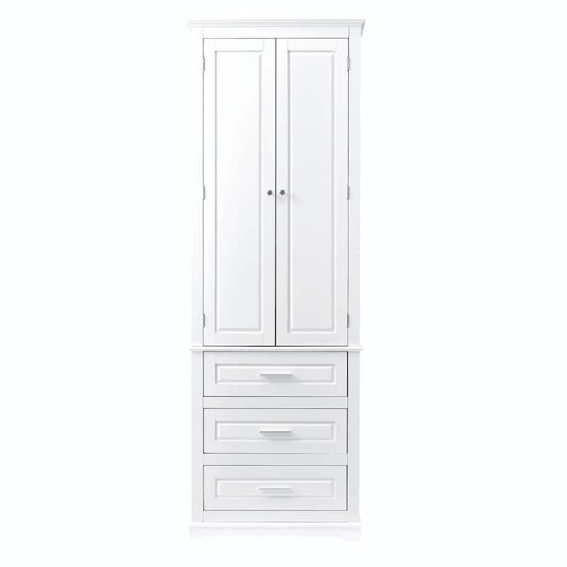 Bathroom Tall Storage Cabinet with Three Drawers