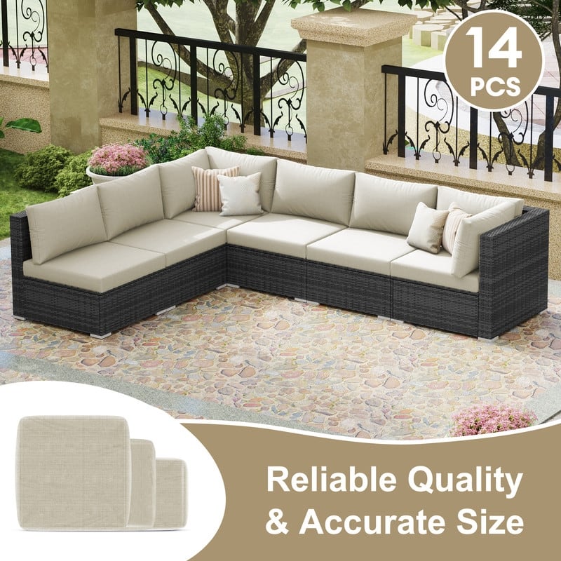 FINCATI 27" × 27" Outdoor Cushion Replacement Cover, Cushion Slipcover for Sectionals, Patio Seat Cover 27 Inches (COVER ONLY!)