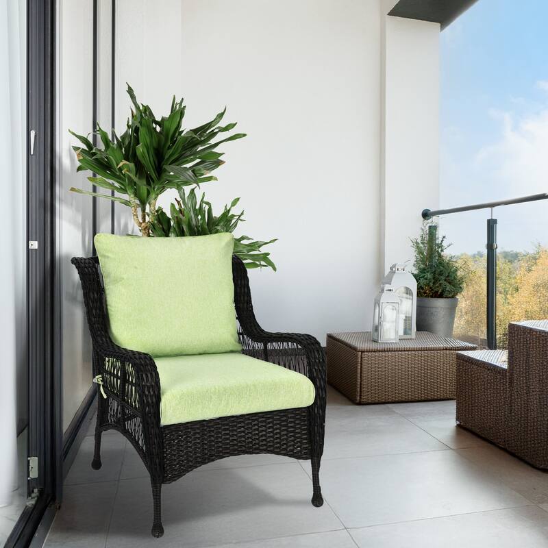 Aoodor Outdoor Deep Seat Cushion Set, Waterproof Patio Furniture Cushions with Adjustable Straps & Removable Cover