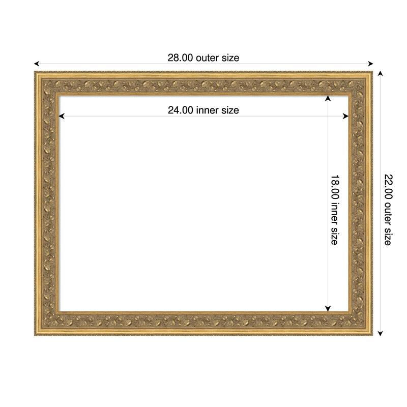 Carter Dark Gold Framed Dry Erase Magnetic Board - 28 x 22 in