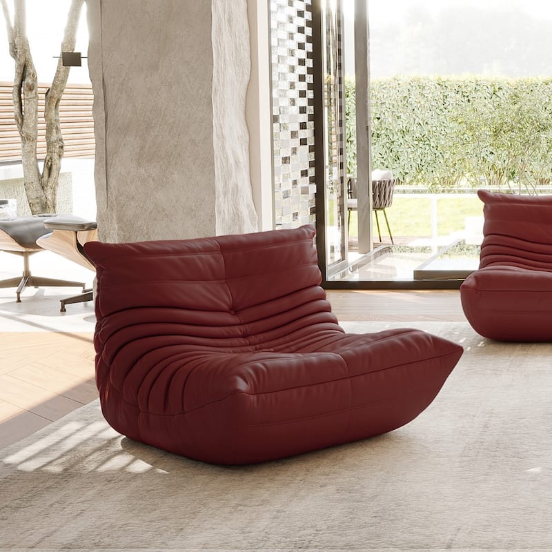 Furgle Microfiber Leather Sofa Ergonomic Design Lazy Floor Sofa