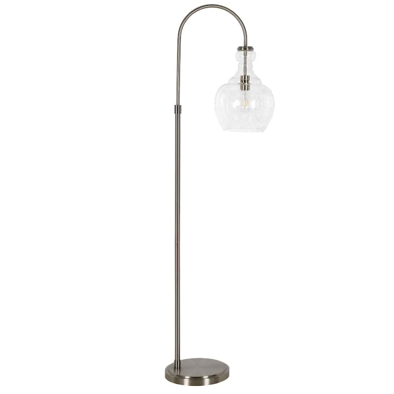 Verona Arc Floor Lamp with Glass Shade