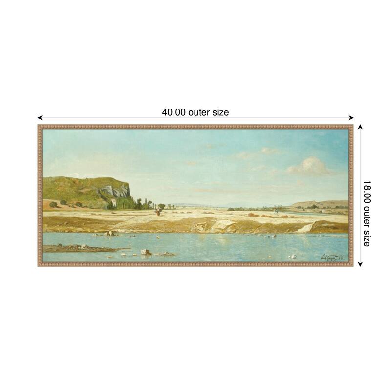 Kate and Laurel Sylvie Beaded The Banks of the River Durance Framed Canvas by The Art Institute of Chicago