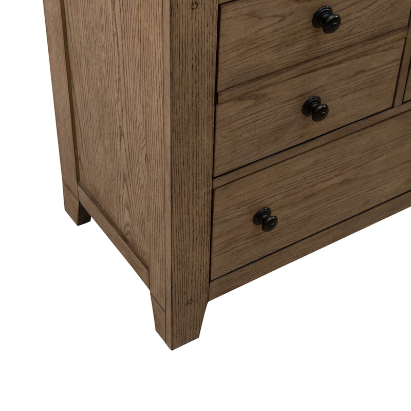 Grandpa's Cabin Rustic 7 Drawer Dresser for Bedroom - Sandstone or Aged Oak