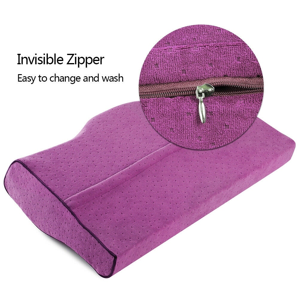 Contour Memory Foam Pillow Orthopedic Sleeping Pillows for Neck Purple Single