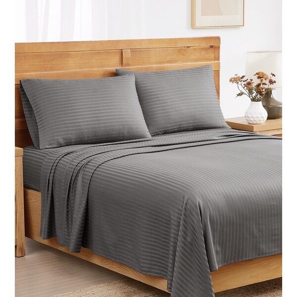 Royal Velvet Signature Dobby Stripe Sheet Set - On Sale - Bed Bath