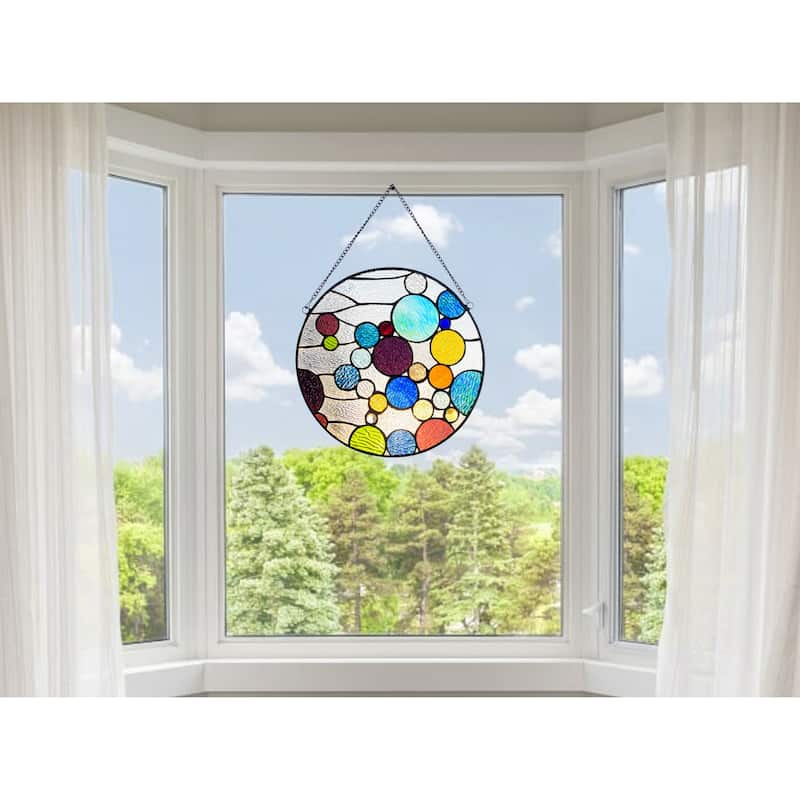 Bubbles 13" Round Window Panel/ Suncatcher