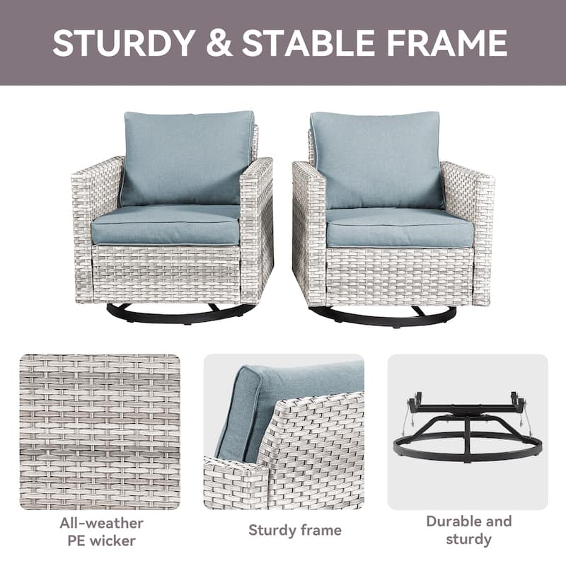 Outdoor Swivel Chairs Patio Glider Chairs Set of 2