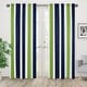 preview thumbnail 2 of 3, Sweet Jojo Designs Striped Navy Blue/Lime Green/ White Window Curtain Panel Pair