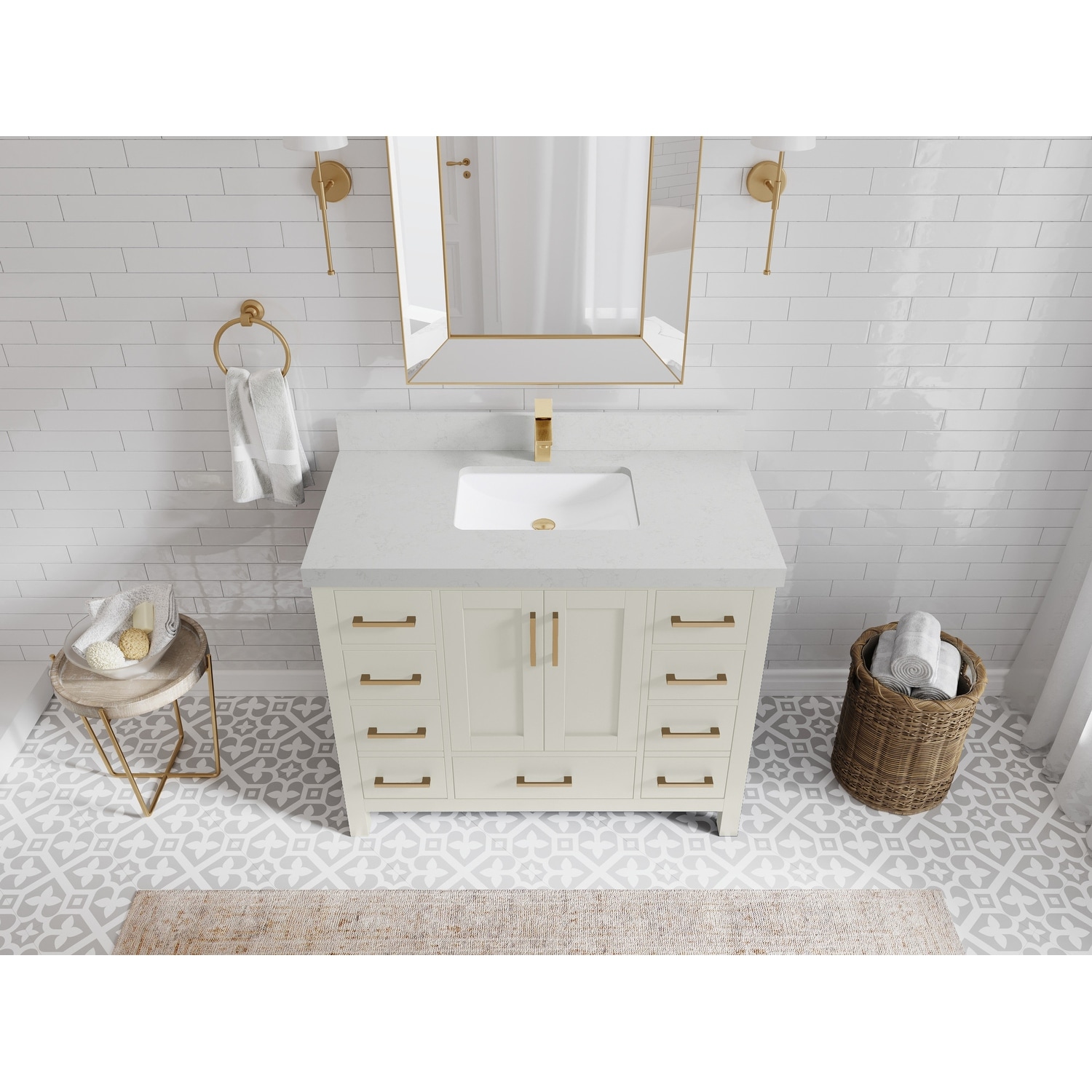 Willow Collections 42 in. W x 22 in. D Malibu Single Sink Bathroom Vanity with Countertop