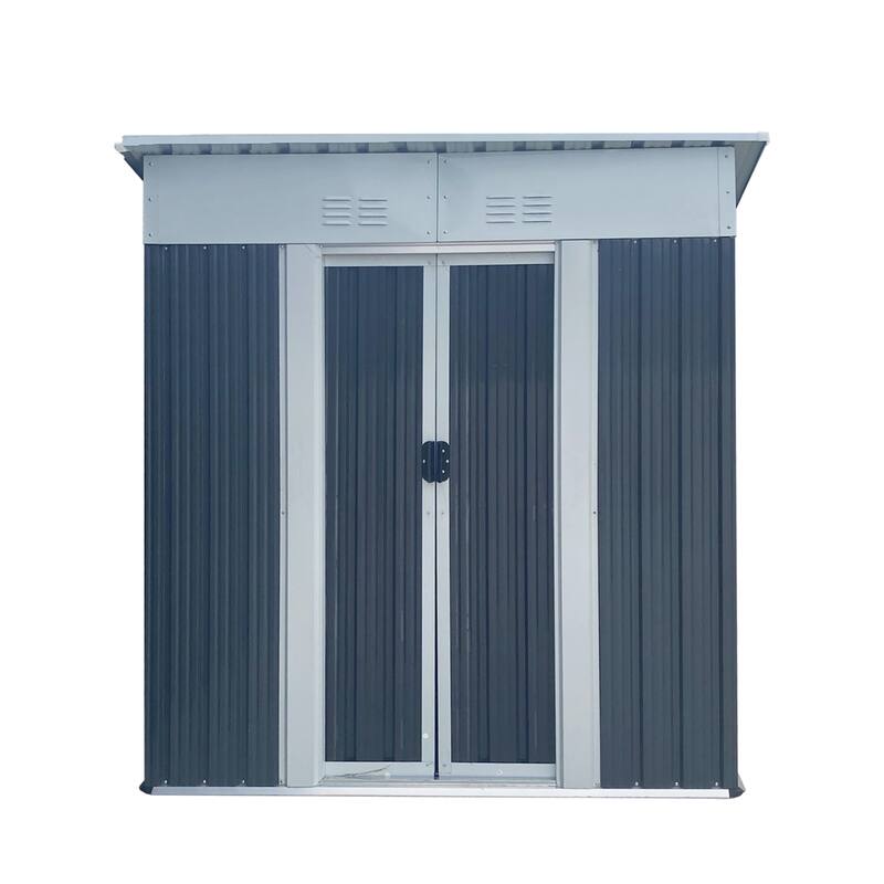 5X3 Feet Small Mini Outdoor Storage Sheds Pent Roof With Aluminum Alloy Frame And Sliding Door