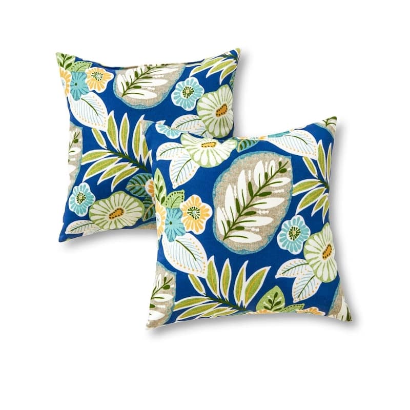 Marlow Floral 17-inch Outdoor Accent Pillow, (Set of 2) by Greendale Home Fashions - Marlow