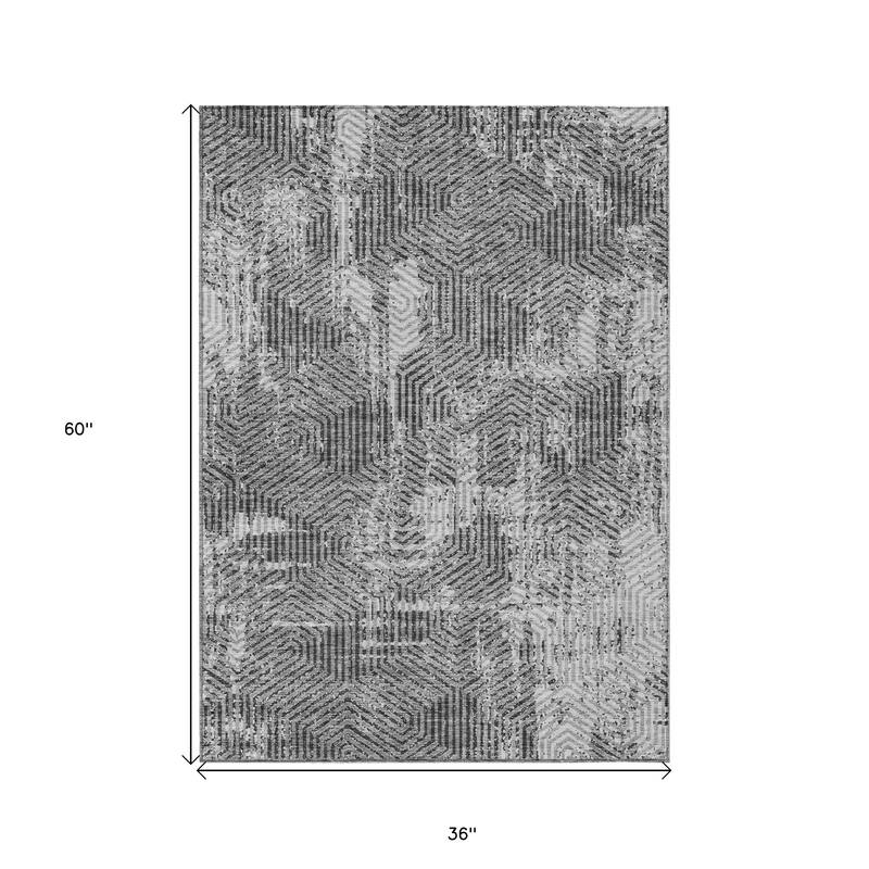 HomeRoots Geometric Transitional Rectangle Outdoor Rug