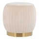 preview thumbnail 3 of 16, Silver Orchid Randolf Velvet Ottoman Cream