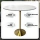 preview thumbnail 11 of 21, LeisureMod Verve 48" Round Bar Dining Table with Sintered Stone TableTop and Brushed Gold Base for Kitchen & Dining Room