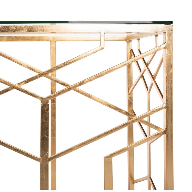 SAFAVIEH Couture Corrine Gold Leaf Console Table - 47" W x 15.5" L x 30" H - 47Wx16Dx30H