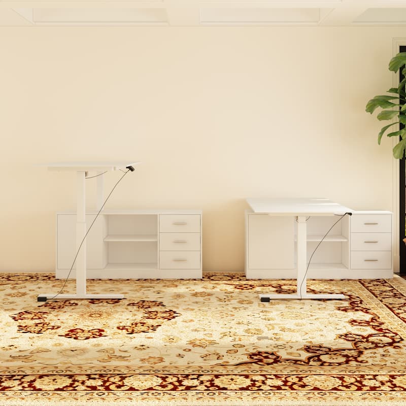 Office Solution: 63" Standing Desk Electric Lift Computer Desk White