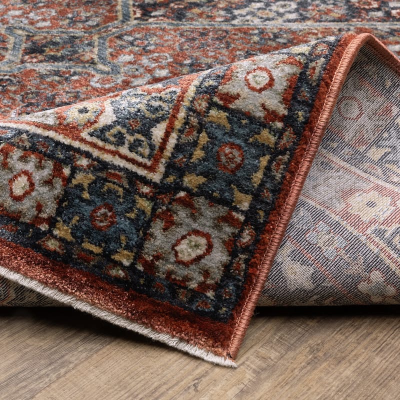 Esme Vintage Medallion Red/ Multi Area Rug