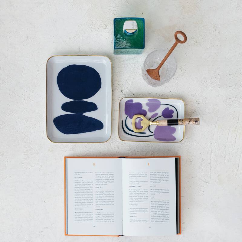 Abstract Enameled Metal Trays